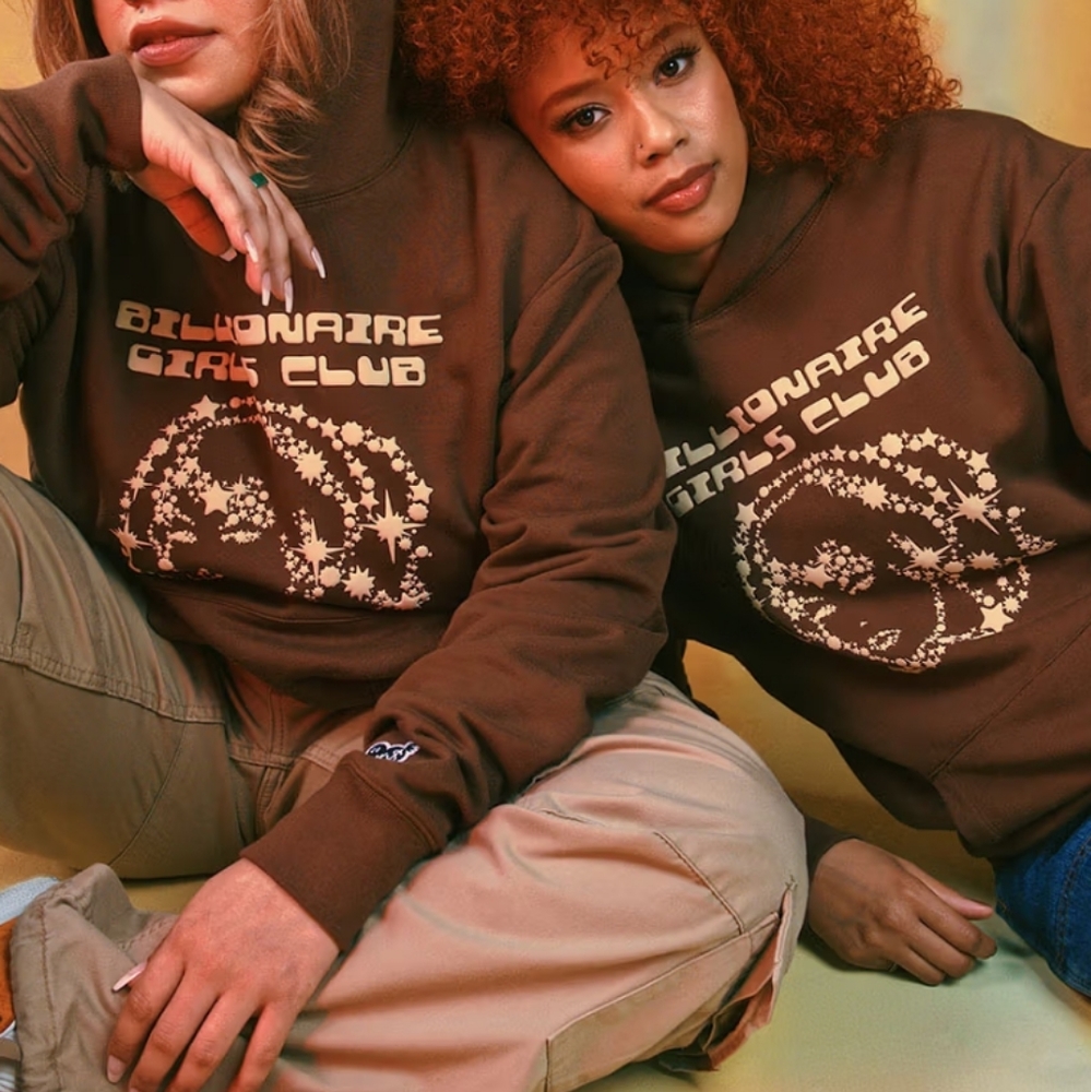 Billionaire Girls Club Brown Space Girl Hoodie Sweatshirt 2XL